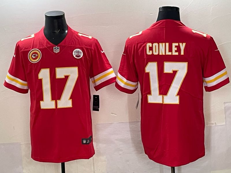 Men 2025 Kansas City Chiefs 17 Conley Red Nike Limited NFL Jersey style 03
